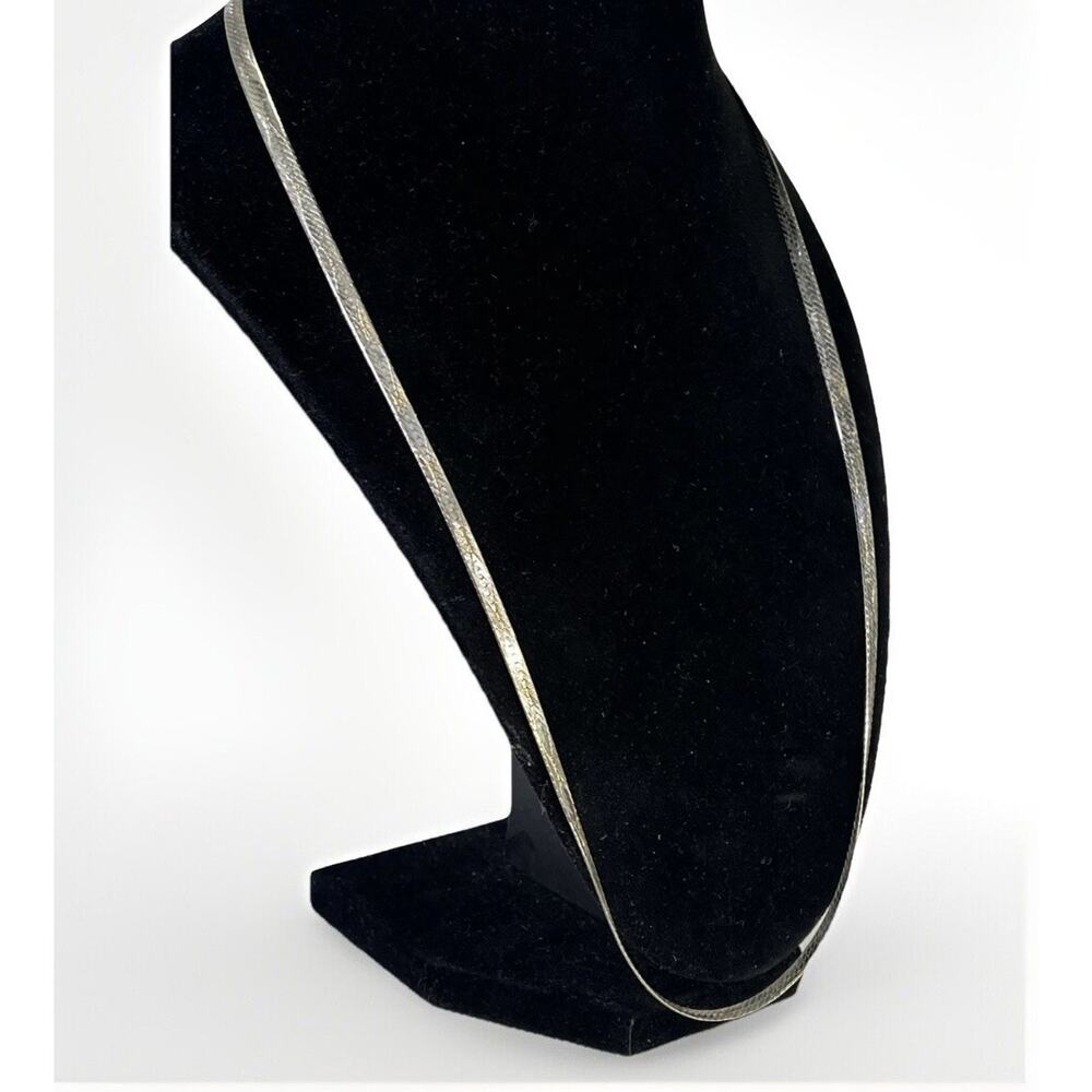 Vintage Sterling Silver 925 ISC Flat Herringbone Chain Necklace 24" 4-5mm 12.3g